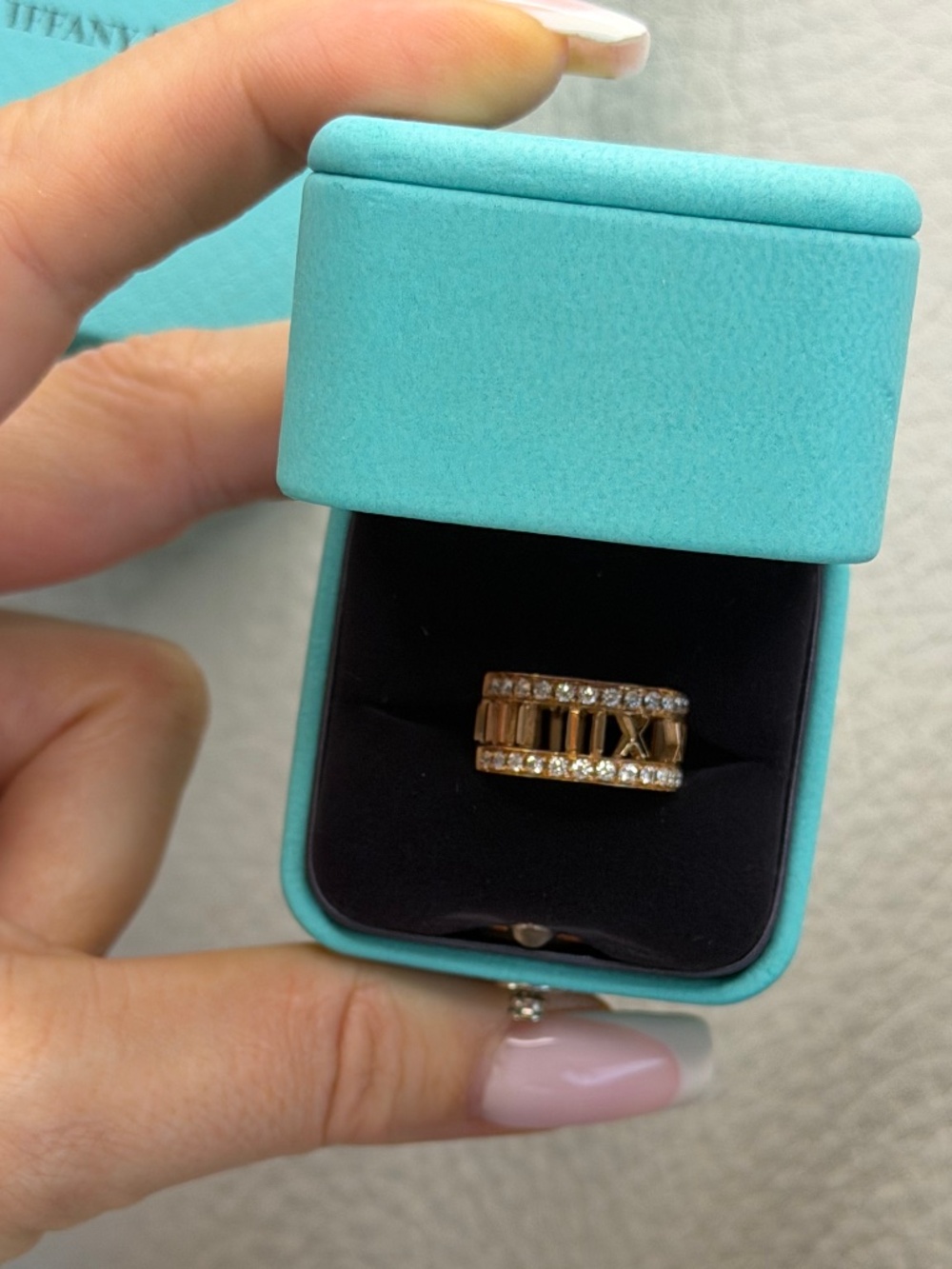 Tiffany & Co. 18K Yellow Gold Atlas Open Diamond Ring